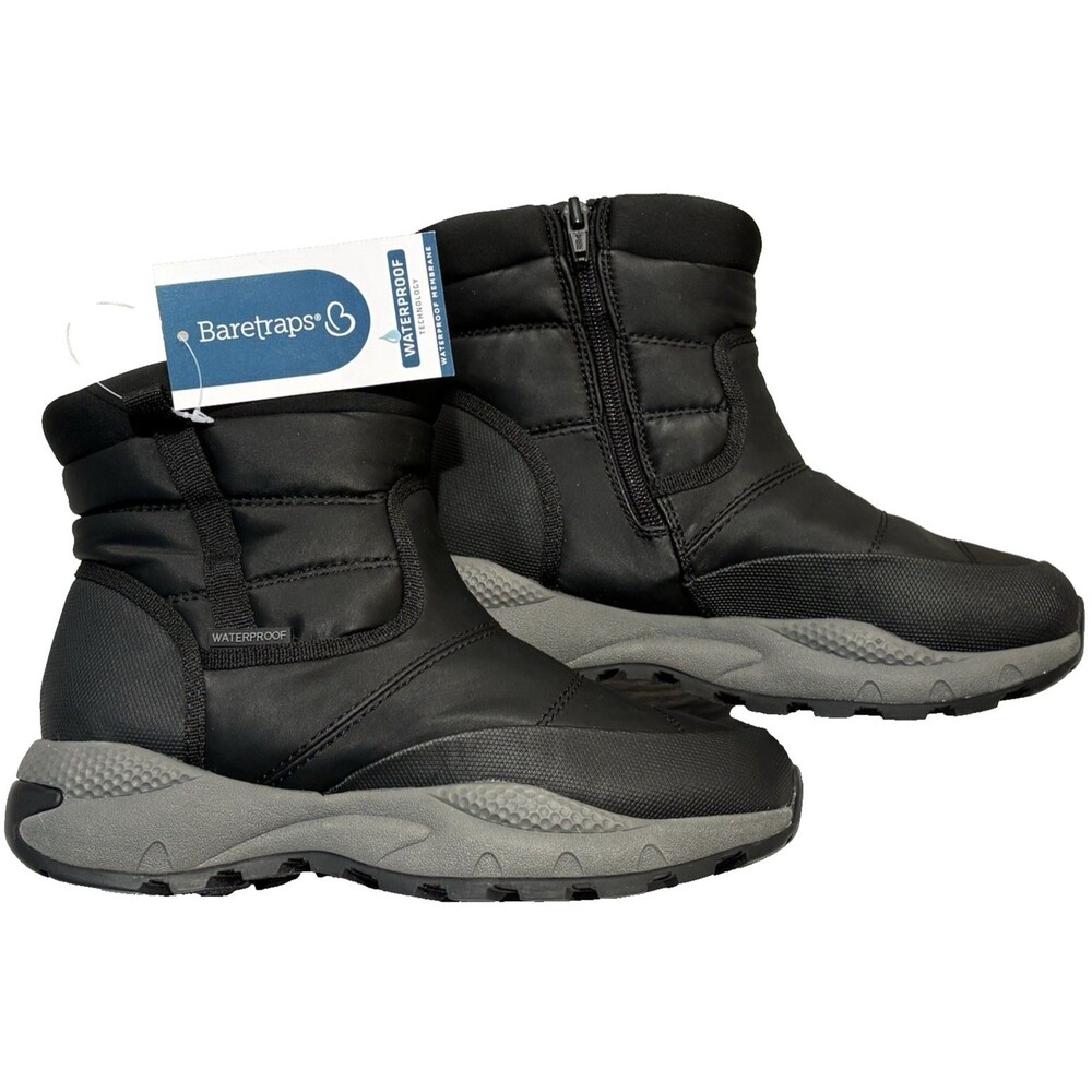 Winter Boots Baretraps Darra Black Waterproof Faux Fur Lined Womens 5.5M NEW